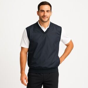 ACUITY Men’s Black Windbreaker Golf Vest, Size L